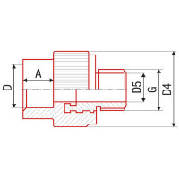 Муфта полипропиленовая ∅ 50-1 1/2" НР FV-Plast Муфта полипропиленовая ∅ 50-1 1/2" НР FV-Plast